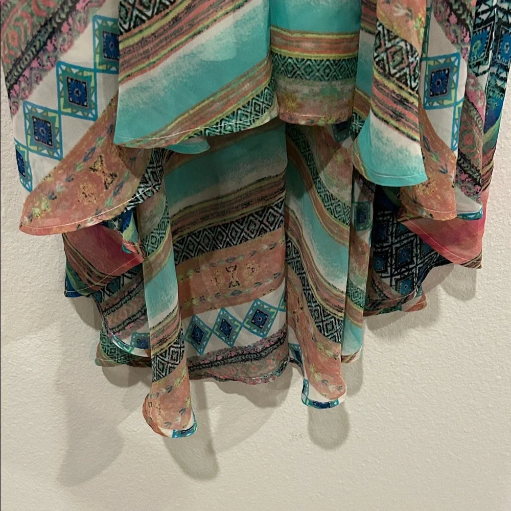Multicolor Geometric High-Low Dress - Picture 3 of 4